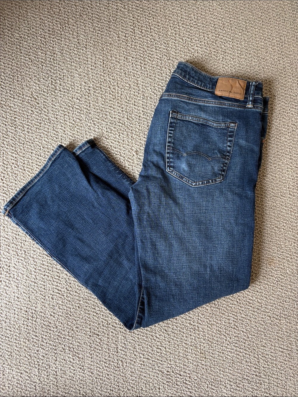 American Eagle Outfitters Men's Bootcut Jeans - Dark Blue Denim